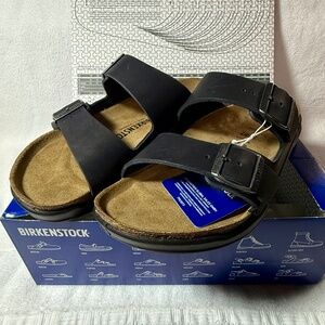 Mens Birkenstock Arizona Cross Town, Black Oiled Leather -NWT, 42 Regular
